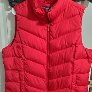 Ladies Lands' End Puffer vest, red